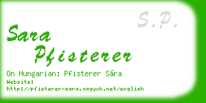 sara pfisterer business card